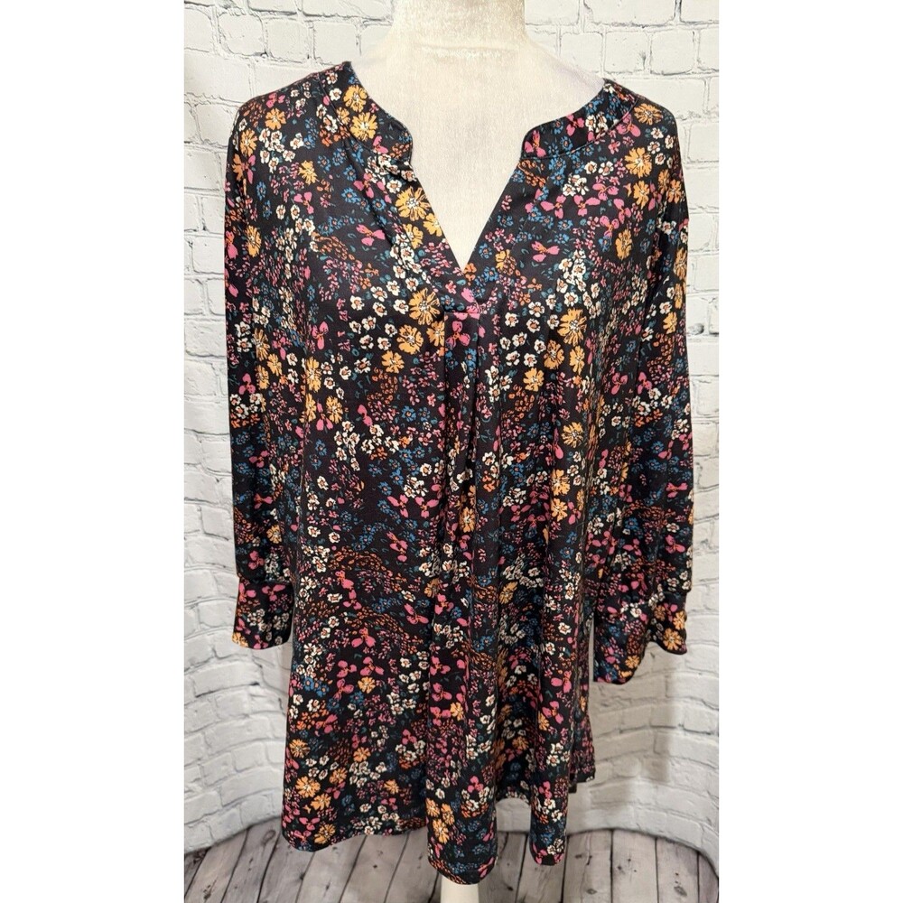NWT Lot Of 2 Plus Size Floral Tops Pheasant Fairy Stretch Blouses By TFSDOD 3XL